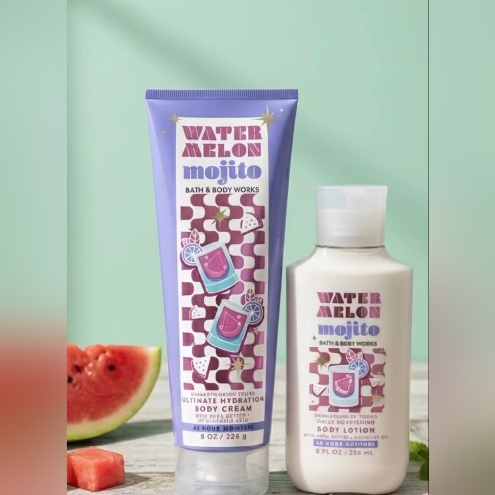 Bath & Body Works Watermelon Mojito Body Cream and Lotion Set